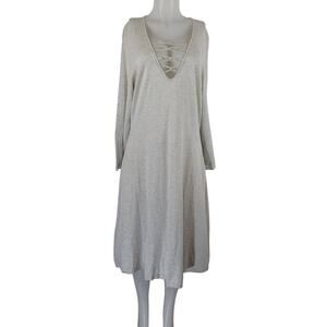 Torrid Oatmeal Knitted Sweater Skater Dress Cross Front Neckline 3 - 3X